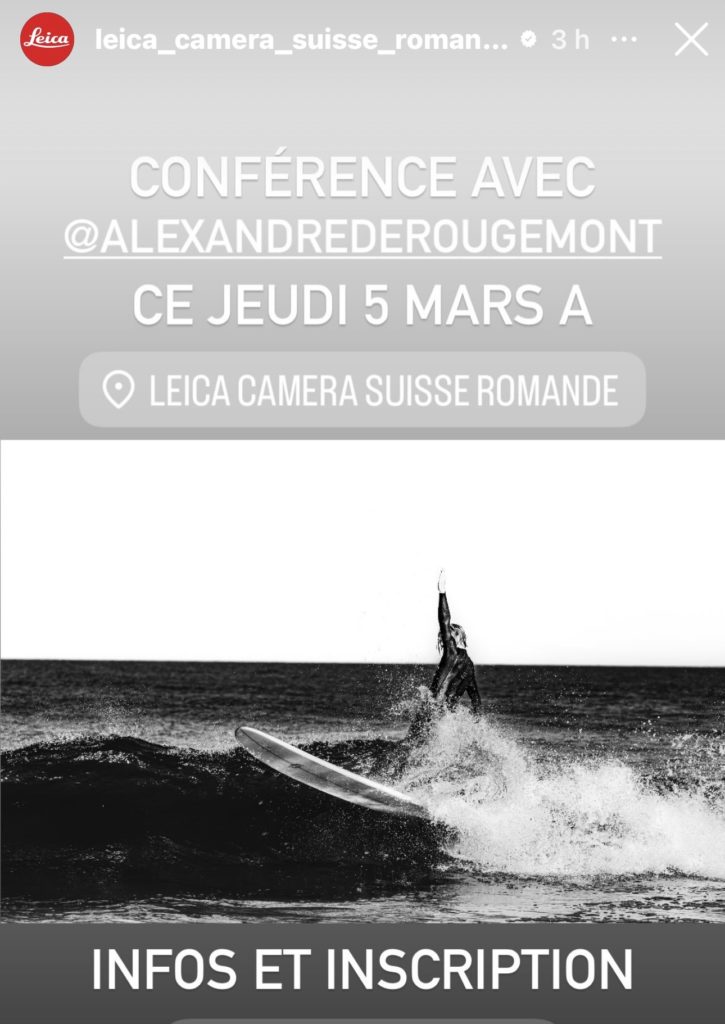 Alexandre de Rougemont Artiste Photographe conférence Leica Akademie Genève mars 2026 invitation